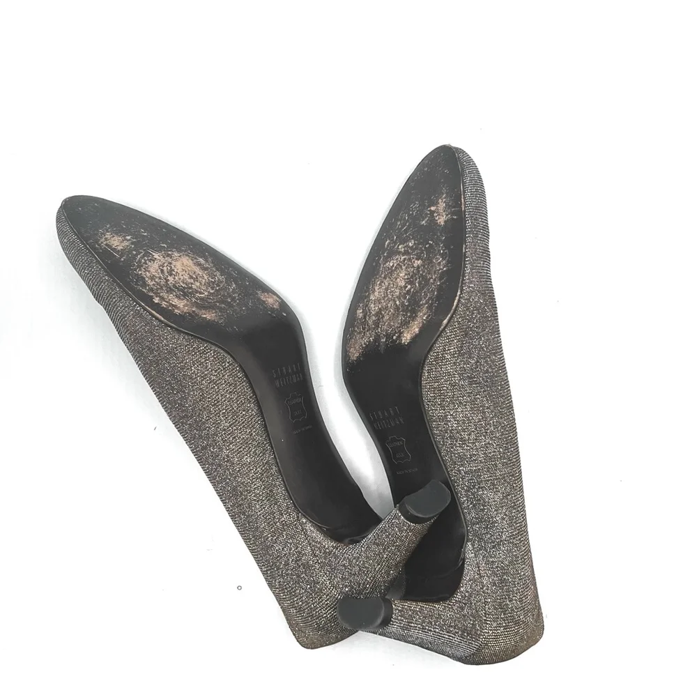 Women's Stuart Weitzman Heels Silver Size 7.6 - Picture 9 of 9